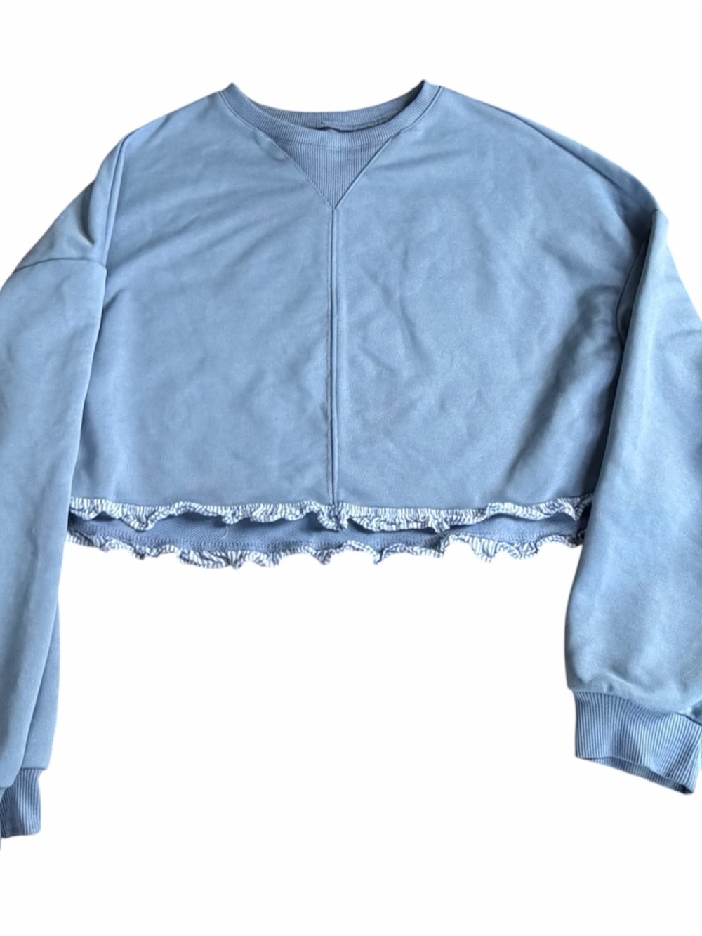 Light Blue Cozy Sweatshirt & Ruffle Skort Set - Picture 3 of 5